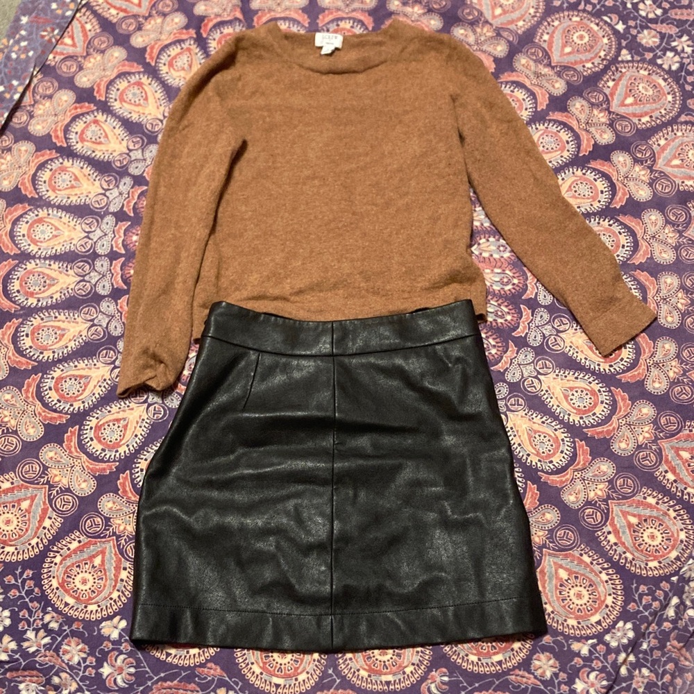 J. Crew Factory Black Skirt with Sweater